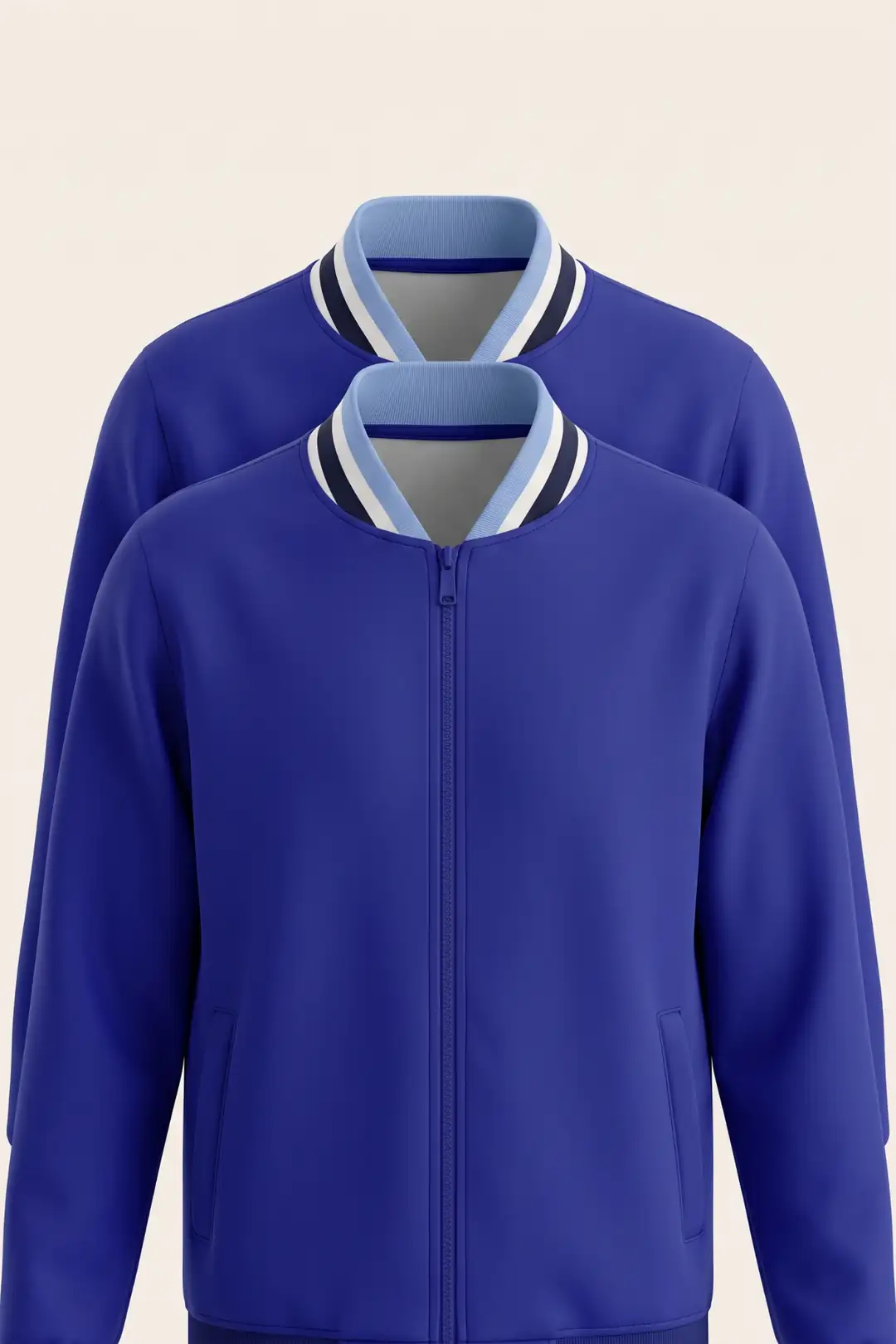 Erkek Çocuk Okulluk Sweater Uzun Kol Fermuarlı 2 İplik Mevsimlik 2'li Set