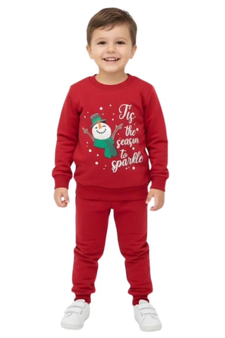 Unisex 2'Li Noellik Baskılı Takım 2 İplik Şardonlu