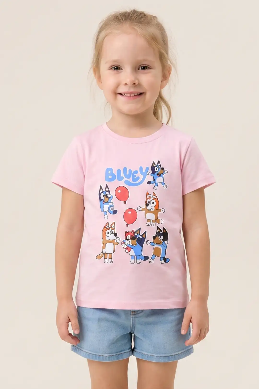 Kız Çocuk T-Shirt Balon Baskılı 